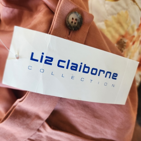 NWT Liz Claiborne Relaxed Fit Peach Colored Pleated Front Silk Trousers sz 16 - Picture 9 of 10